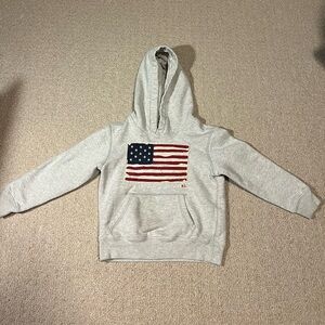 Polo by Ralph Lauren Gray Hoodie with American Flag